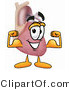 Illustration of a Cartoon Human Heart Mascot Flexing His Arm Muscles by Mascot Junction