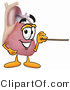 Illustration of a Cartoon Human Heart Mascot Holding a Pointer Stick by Mascot Junction