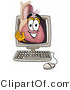 Illustration of a Cartoon Human Heart Mascot Waving from Inside a Computer Screen by Mascot Junction