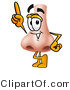 Illustration of a Cartoon Human Nose Mascot Pointing Upwards by Mascot Junction