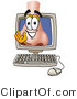 Illustration of a Cartoon Human Nose Mascot Waving from Inside a Computer Screen by Mascot Junction