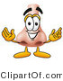 Illustration of a Cartoon Human Nose Mascot with Welcoming Open Arms by Mascot Junction