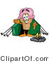 Illustration of a Cartoon Ice Cream Cone Mascot Camping with a Tent and Fire by Mascot Junction