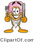 Illustration of a Cartoon Ice Cream Cone Mascot Holding a Knife and Fork by Mascot Junction