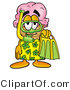 Illustration of a Cartoon Ice Cream Cone Mascot in Green and Yellow Snorkel Gear by Mascot Junction