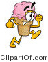 Illustration of a Cartoon Ice Cream Cone Mascot Running by Mascot Junction