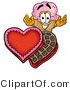 Illustration of a Cartoon Ice Cream Cone Mascot with an Open Box of Valentines Day Chocolate Candies by Mascot Junction