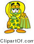 Illustration of a Cartoon Light Bulb Mascot in Green and Yellow Snorkel Gear by Mascot Junction