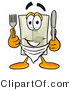 Illustration of a Cartoon Light Switch Mascot Holding a Knife and Fork by Mascot Junction