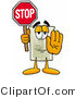 Illustration of a Cartoon Light Switch Mascot Holding a Stop Sign by Mascot Junction