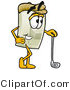 Illustration of a Cartoon Light Switch Mascot Leaning on a Golf Club While Golfing by Mascot Junction