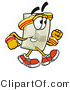 Illustration of a Cartoon Light Switch Mascot Speed Walking or Jogging by Mascot Junction