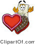Illustration of a Cartoon Light Switch Mascot with an Open Box of Valentines Day Chocolate Candies by Mascot Junction