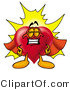 Illustration of a Cartoon Love Heart Mascot Dressed As a Super Hero by Mascot Junction