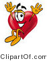 Illustration of a Cartoon Love Heart Mascot Jumping by Mascot Junction