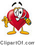 Illustration of a Cartoon Love Heart Mascot Looking Through a Magnifying Glass by Mascot Junction