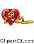 Illustration of a Cartoon Love Heart Mascot Resting His Head on His Hand by Mascot Junction