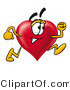 Illustration of a Cartoon Love Heart Mascot Running by Mascot Junction