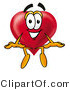 Illustration of a Cartoon Love Heart Mascot Sitting by Mascot Junction