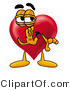 Illustration of a Cartoon Love Heart Mascot Whispering and Gossiping by Mascot Junction