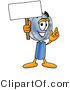 Illustration of a Cartoon Magnifying Glass Mascot Holding a Blank Sign by Mascot Junction