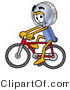 Illustration of a Cartoon Magnifying Glass Mascot Riding a Bicycle by Mascot Junction