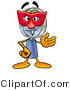 Illustration of a Cartoon Magnifying Glass Mascot Wearing a Red Mask over His Face by Mascot Junction