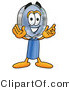 Illustration of a Cartoon Magnifying Glass Mascot with Welcoming Open Arms by Mascot Junction
