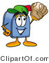 Illustration of a Cartoon Mailbox Catching a Baseball with a Glove by Mascot Junction
