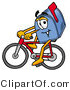 Illustration of a Cartoon Mailbox Riding a Bicycle by Mascot Junction