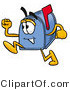 Illustration of a Cartoon Mailbox Running by Mascot Junction