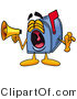 Illustration of a Cartoon Mailbox Screaming into a Megaphone by Mascot Junction