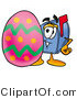 Illustration of a Cartoon Mailbox Standing Beside an Easter Egg by Mascot Junction