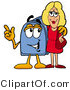 Illustration of a Cartoon Mailbox Talking to a Pretty Blond Woman by Mascot Junction