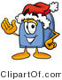 Illustration of a Cartoon Mailbox Wearing a Santa Hat and Waving by Mascot Junction