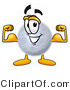 Illustration of a Cartoon Moon Mascot Flexing His Arm Muscles by Mascot Junction