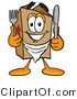 Illustration of a Cartoon Packing Box Mascot Holding a Knife and Fork by Mascot Junction