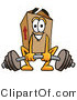 Illustration of a Cartoon Packing Box Mascot Lifting a Heavy Barbell by Mascot Junction