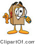 Illustration of a Cartoon Packing Box Mascot Looking Through a Magnifying Glass by Mascot Junction