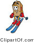 Illustration of a Cartoon Packing Box Mascot Skiing Downhill by Mascot Junction
