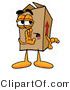 Illustration of a Cartoon Packing Box Mascot Whispering and Gossiping by Mascot Junction