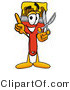 Illustration of a Cartoon Paint Brush Mascot Holding a Pair of Scissors by Mascot Junction