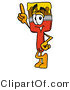 Illustration of a Cartoon Paint Brush Mascot Pointing Upwards by Mascot Junction