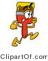 Illustration of a Cartoon Paint Brush Mascot Running by Mascot Junction