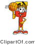 Illustration of a Cartoon Paint Brush Mascot Spinning a Basketball on His Finger by Mascot Junction