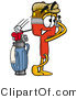 Illustration of a Cartoon Paint Brush Mascot Swinging His Golf Club While Golfing by Mascot Junction