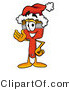 Illustration of a Cartoon Paint Brush Mascot Wearing a Santa Hat and Waving by Mascot Junction