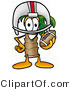 Illustration of a Cartoon Palm Tree Mascot in a Helmet, Holding a Football by Mascot Junction