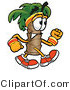 Illustration of a Cartoon Palm Tree Mascot Speed Walking or Jogging by Mascot Junction