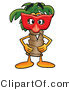 Illustration of a Cartoon Palm Tree Mascot Wearing a Red Mask over His Face by Mascot Junction